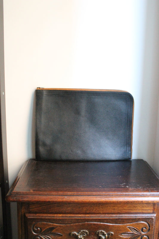 Hermès pochette porte-documents / porte-ordinateur en cuir noir