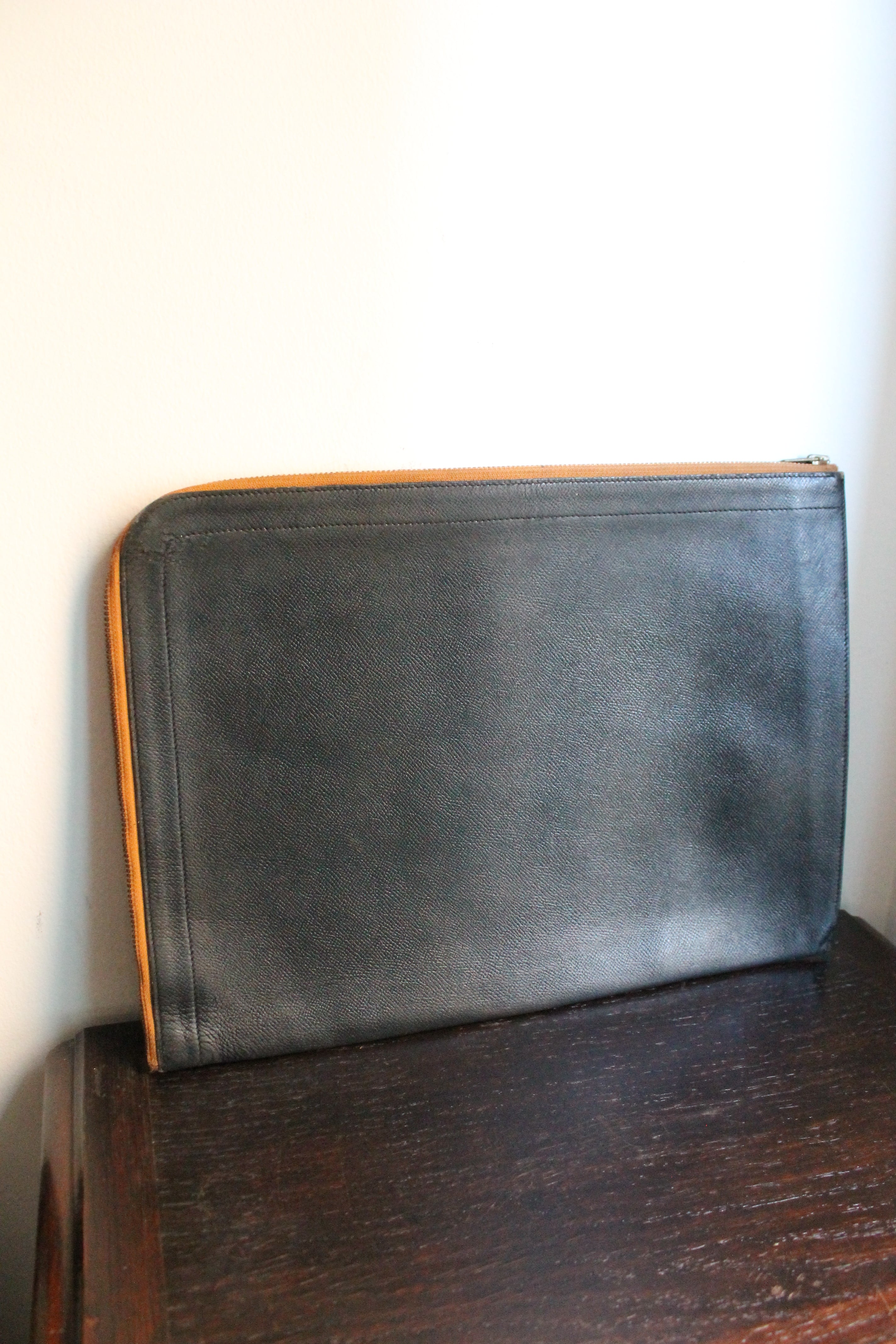 Hermès pochette porte-documents / porte-ordinateur en cuir noir