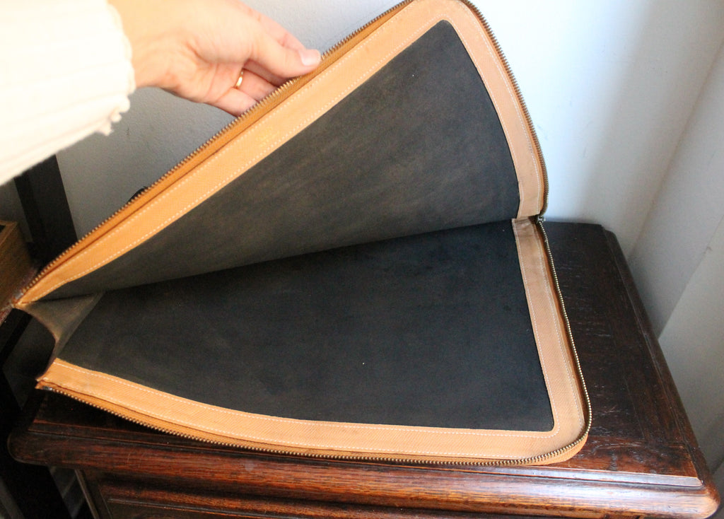 Hermès pochette porte-documents / porte-ordinateur en cuir noir
