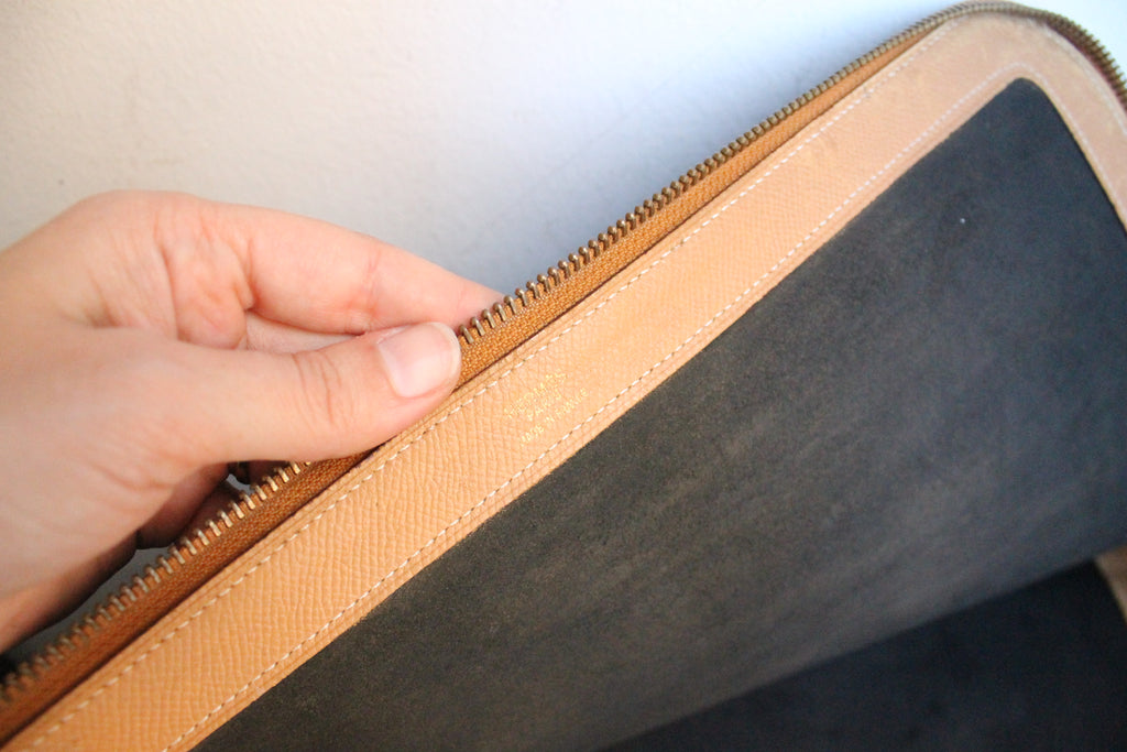 Hermès pochette porte-documents / porte-ordinateur en cuir noir