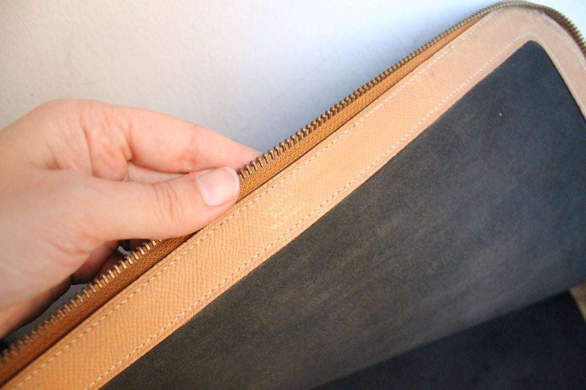 Hermès pochette porte-documents / porte-ordinateur en cuir noir