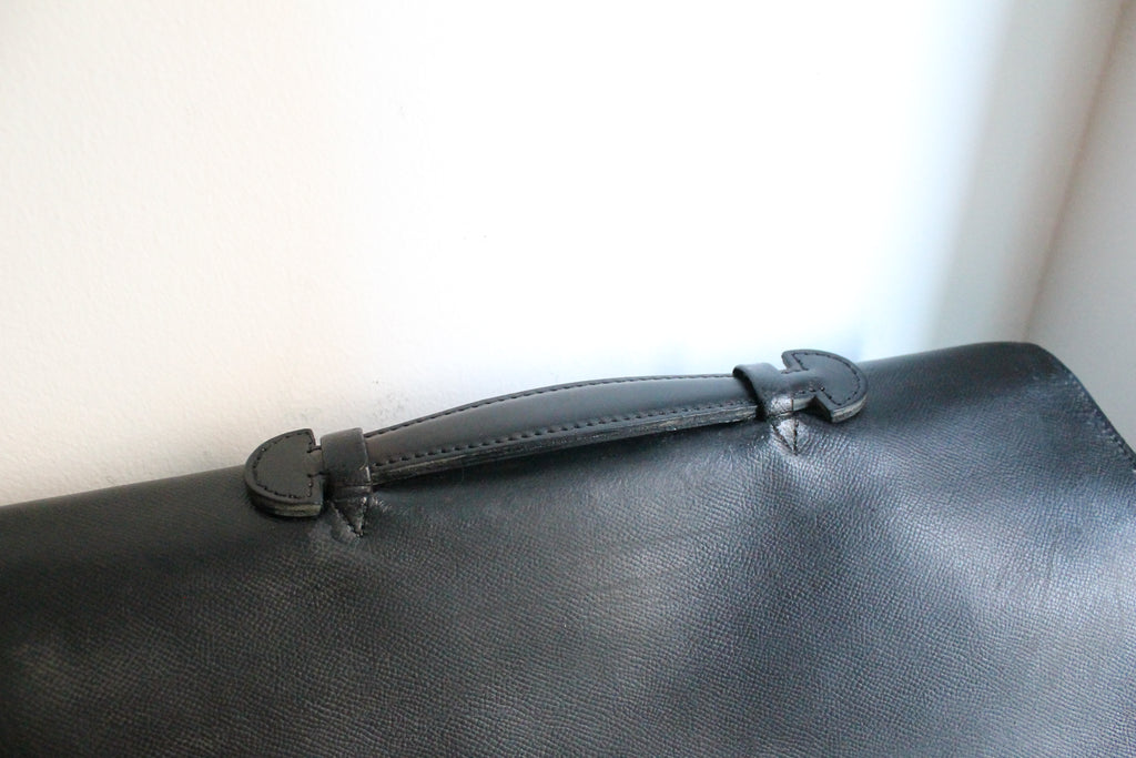 Hermès sac à dépêche en cuir noir