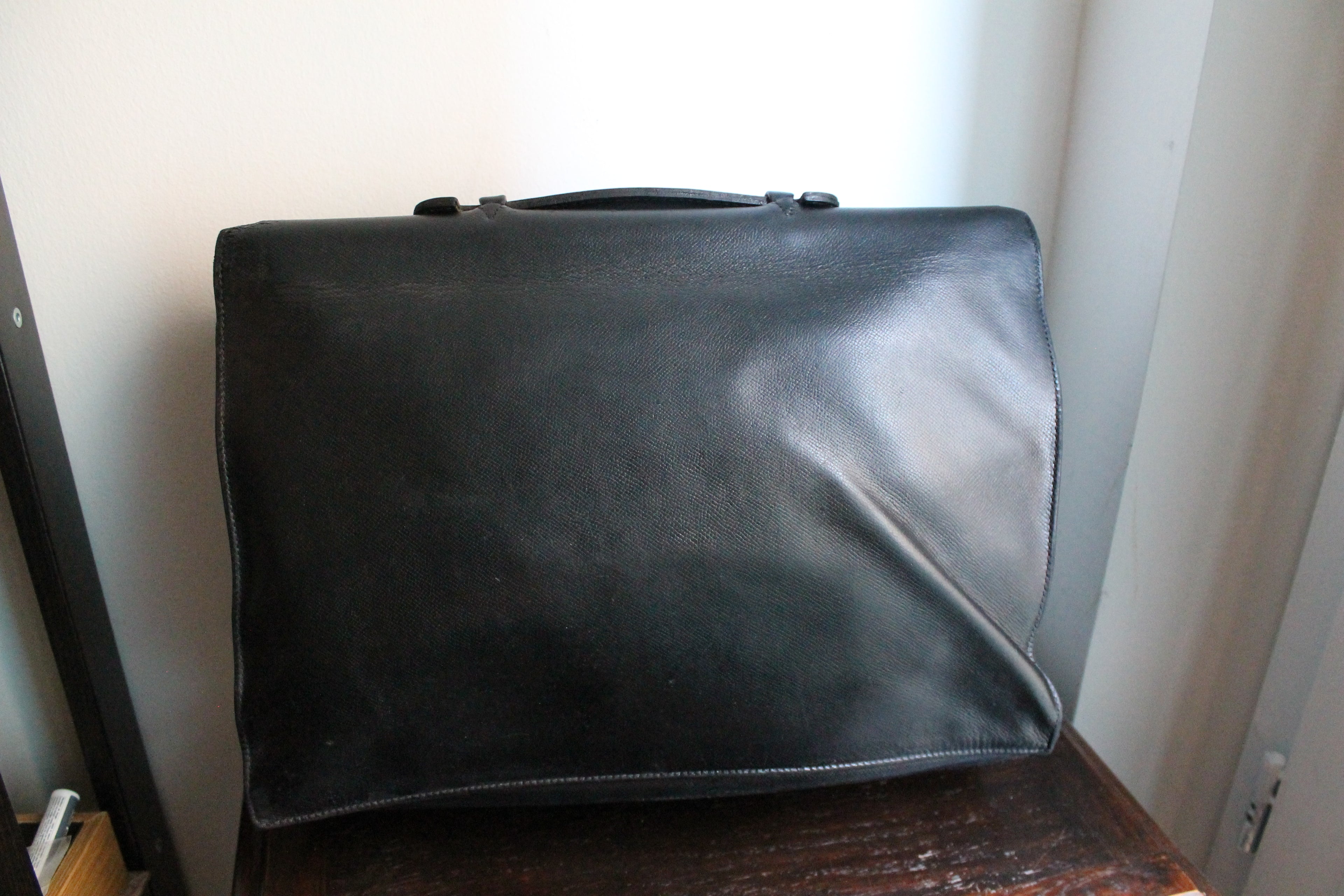 Hermès sac à dépêche en cuir noir
