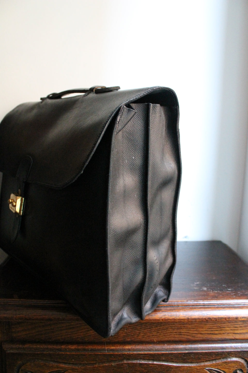 Hermès sac à dépêche en cuir noir