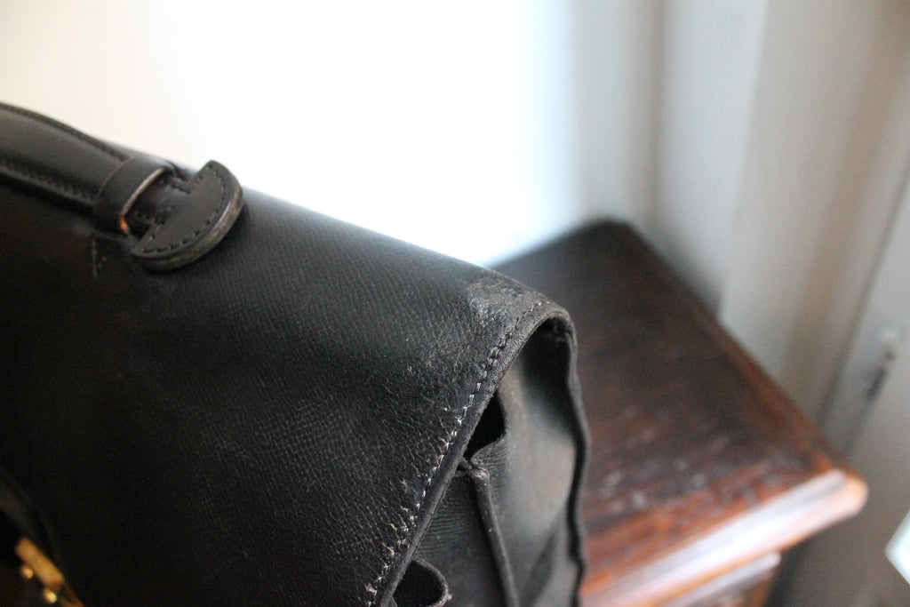 Hermès sac à dépêche en cuir noir