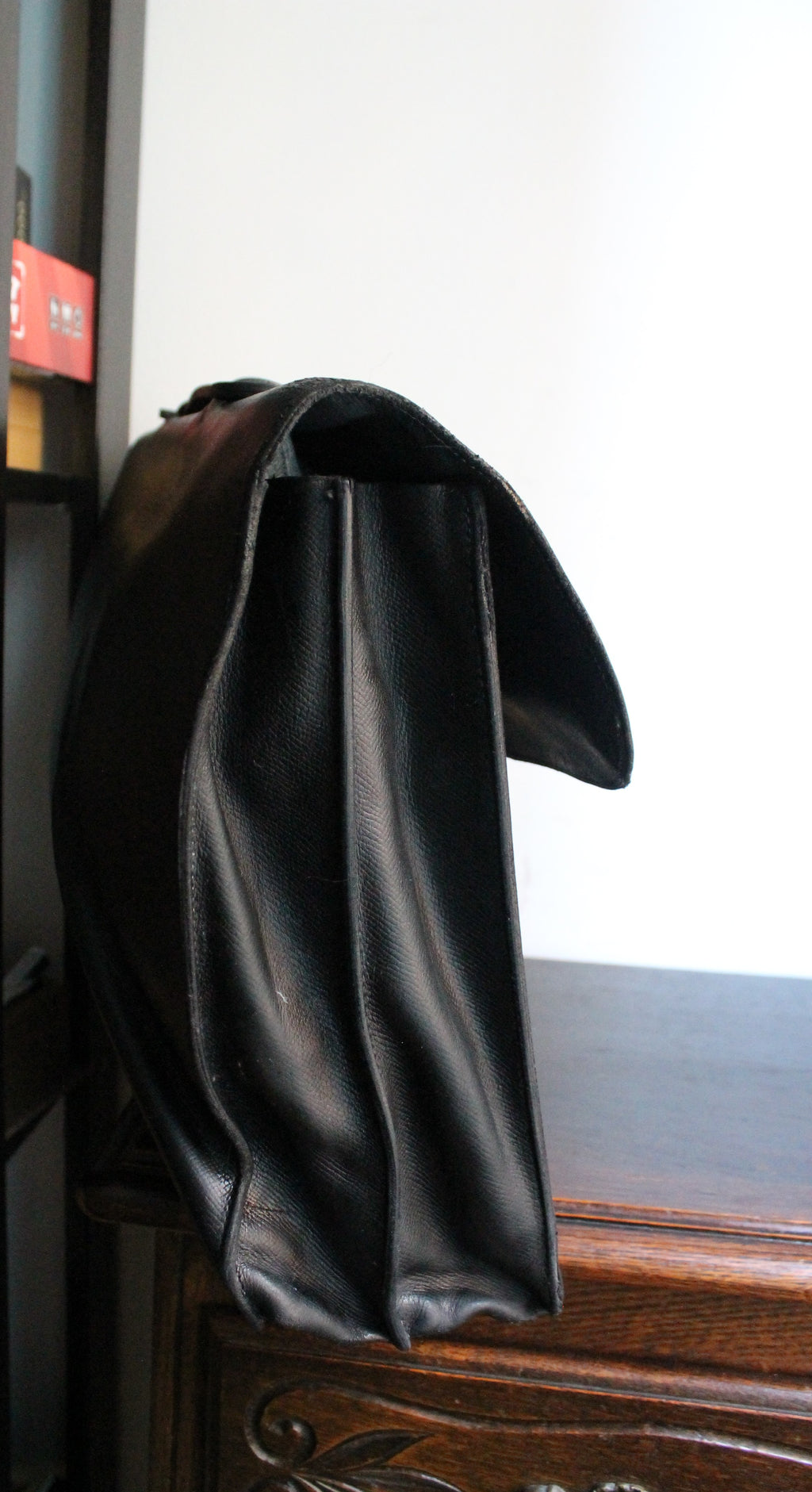 Hermès sac à dépêche en cuir noir