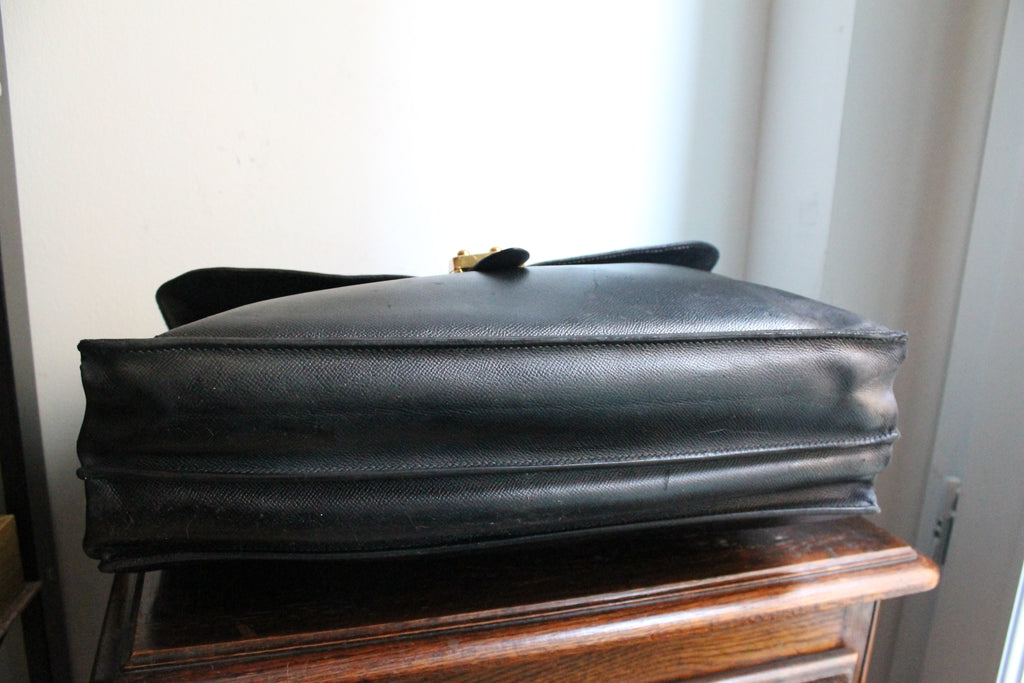 Hermès sac à dépêche en cuir noir