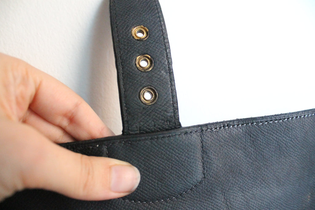 Hermès sac à dépêche en cuir noir