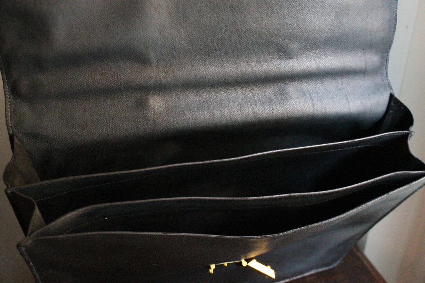 Hermès sac à dépêche en cuir noir
