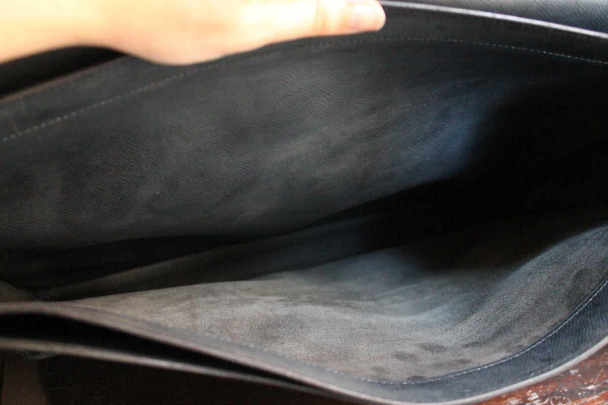 Hermès sac à dépêche en cuir noir