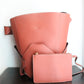 Sac seau Céline rose foncé en cuir et toile