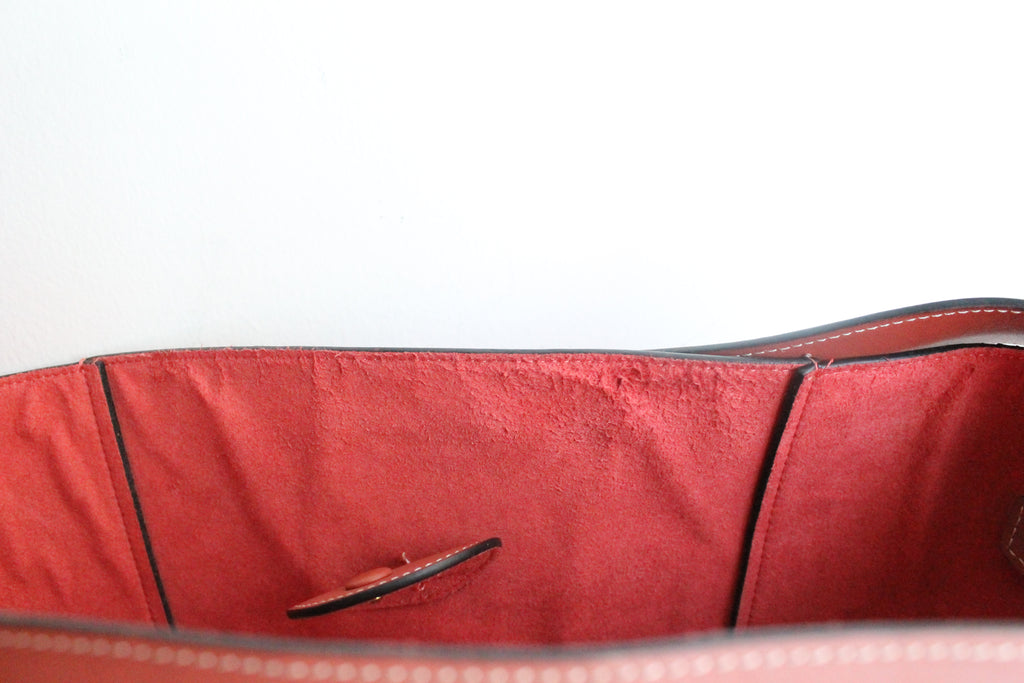 Sac seau Céline rose foncé en cuir et toile