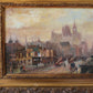 Peinture à l'huile début XXe siècle représentant la ville de Londres