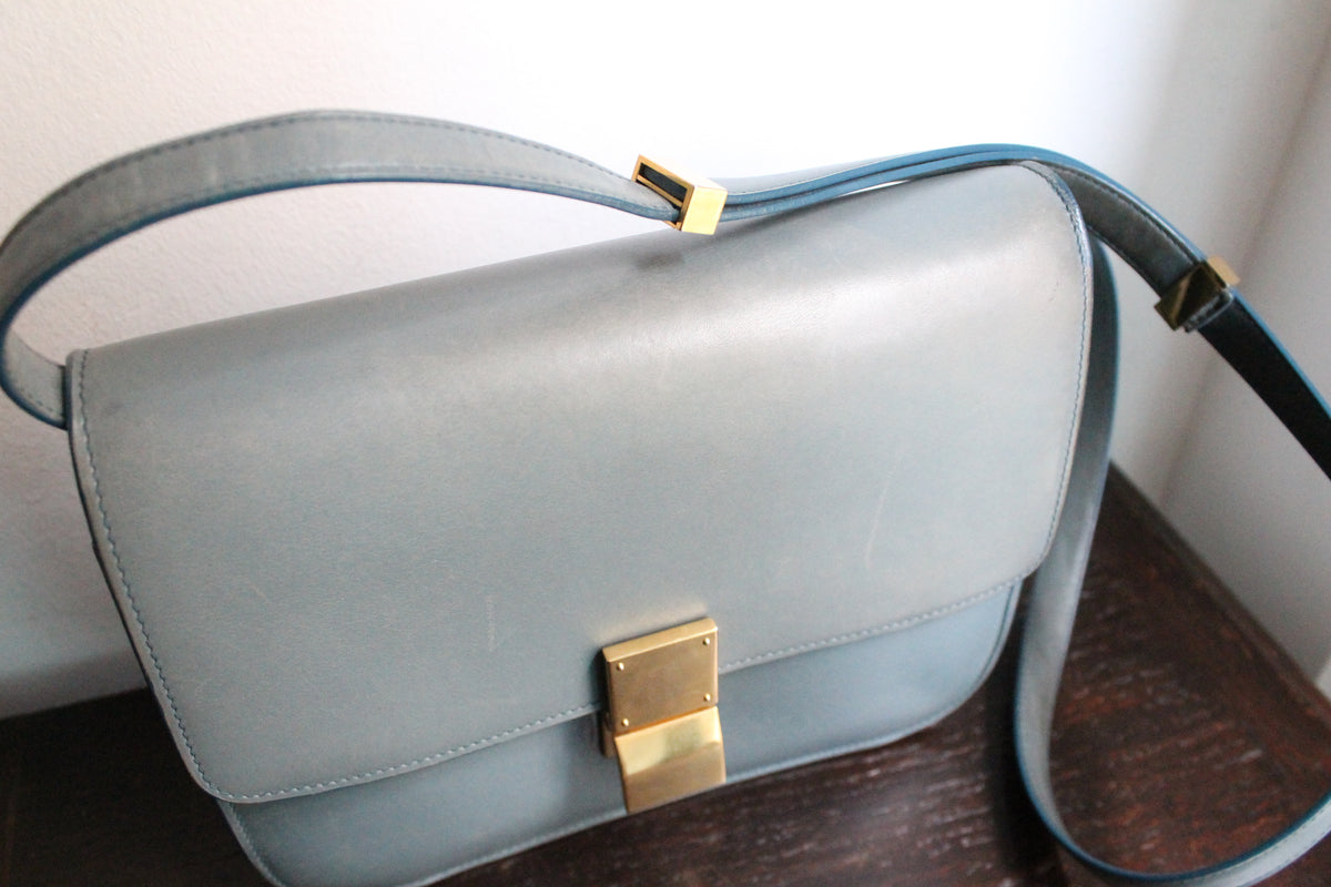 Céline sac à main modèle Classique en cuir bleu