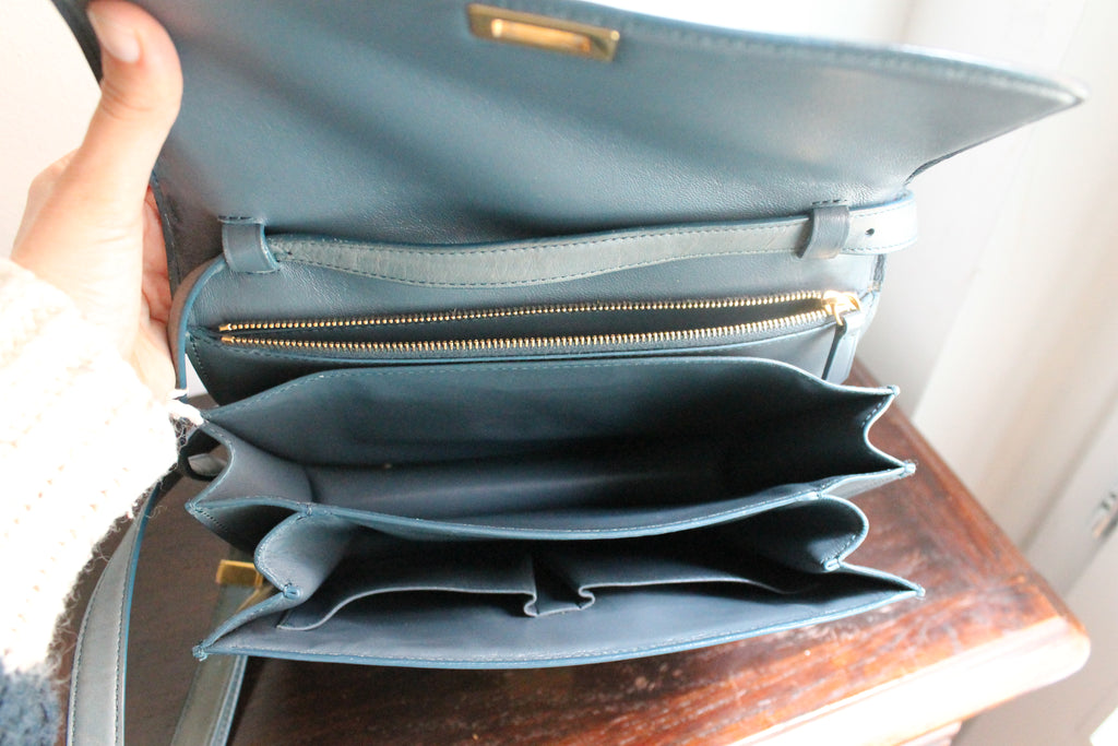 Céline sac à main modèle Classique en cuir bleu