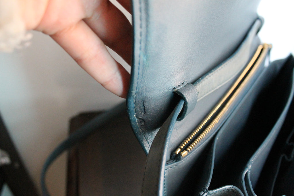 Céline sac à main modèle Classique en cuir bleu