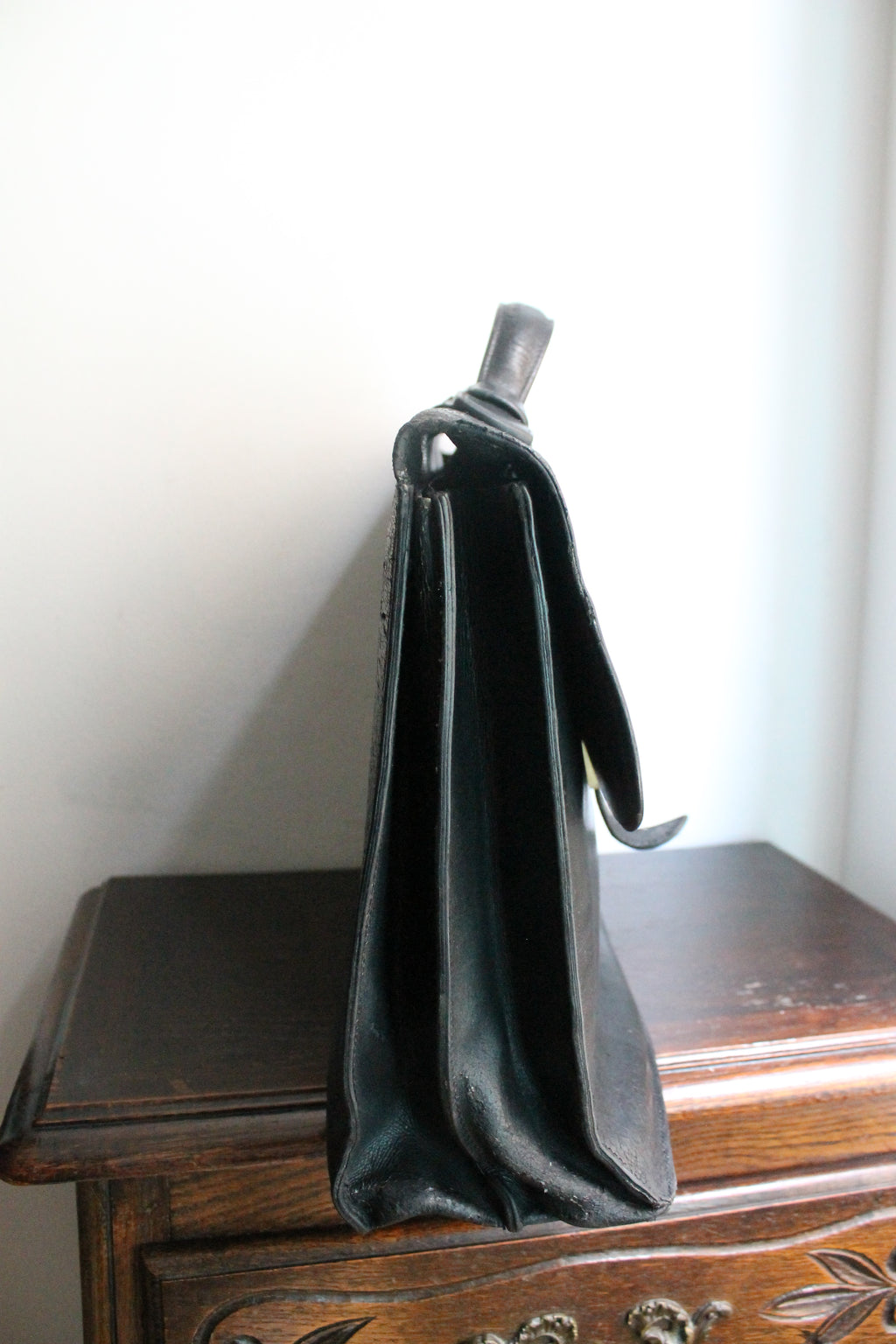 Hermès sac à dépêche en cuir noir box