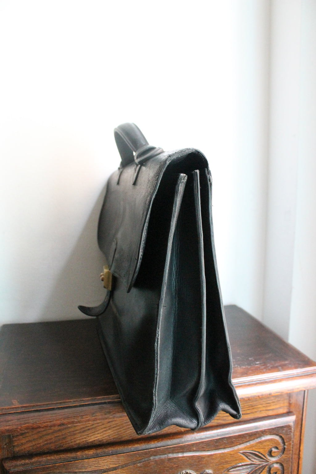 Hermès sac à dépêche en cuir noir box