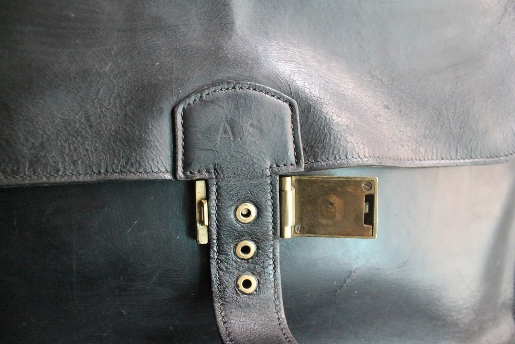 Hermès sac à dépêche en cuir noir box