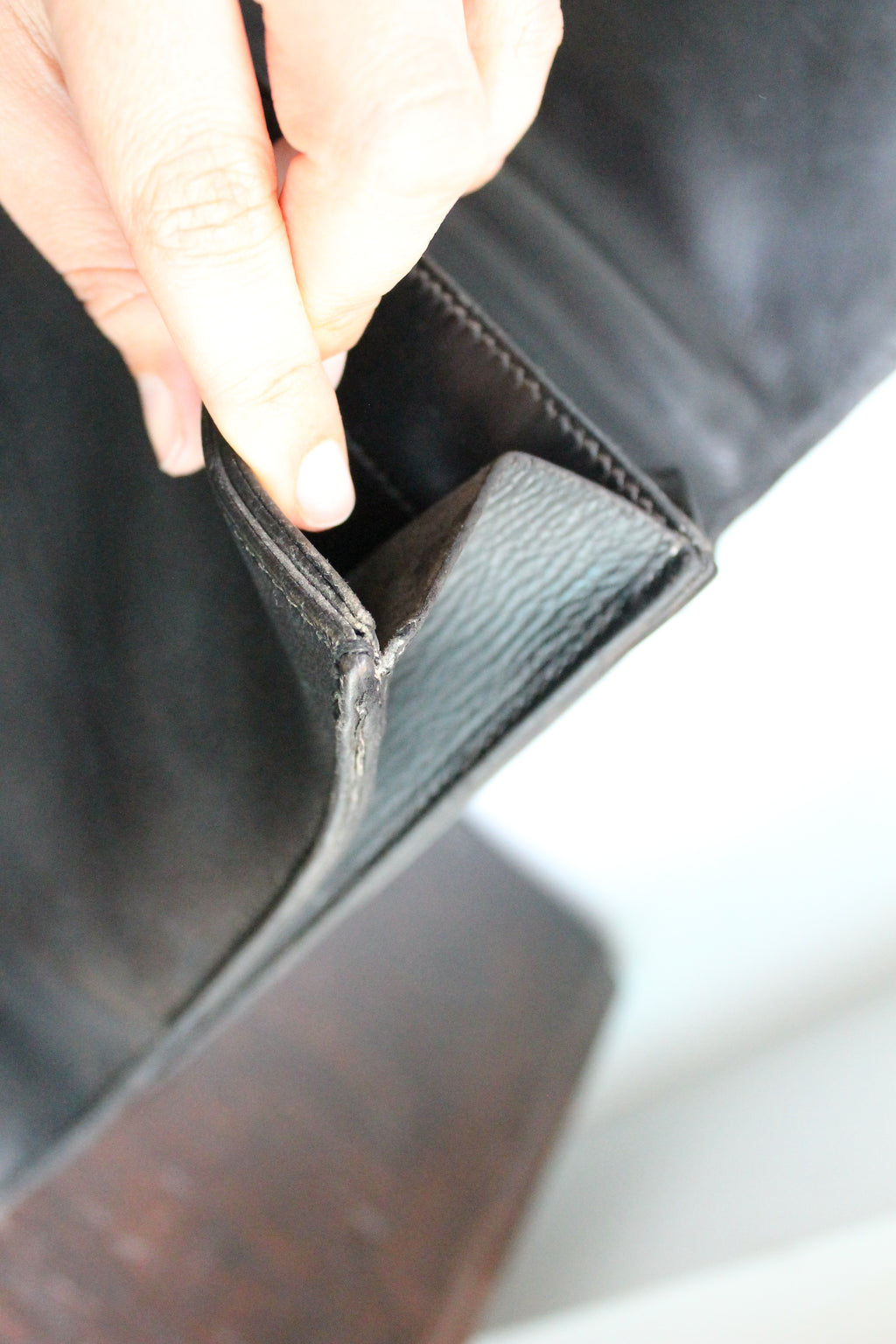 Hermès sac à dépêche en cuir noir box