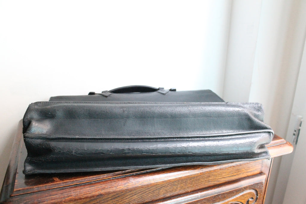 Hermès sac à dépêche en cuir noir box