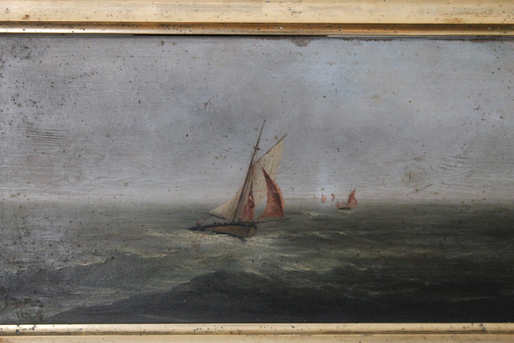 Maurice Proust (1867 - 1944) "Paire de marine" huile sur bois