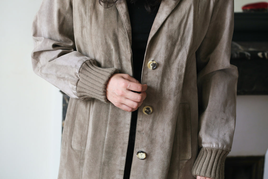 Céline veste vintage en cuir gris