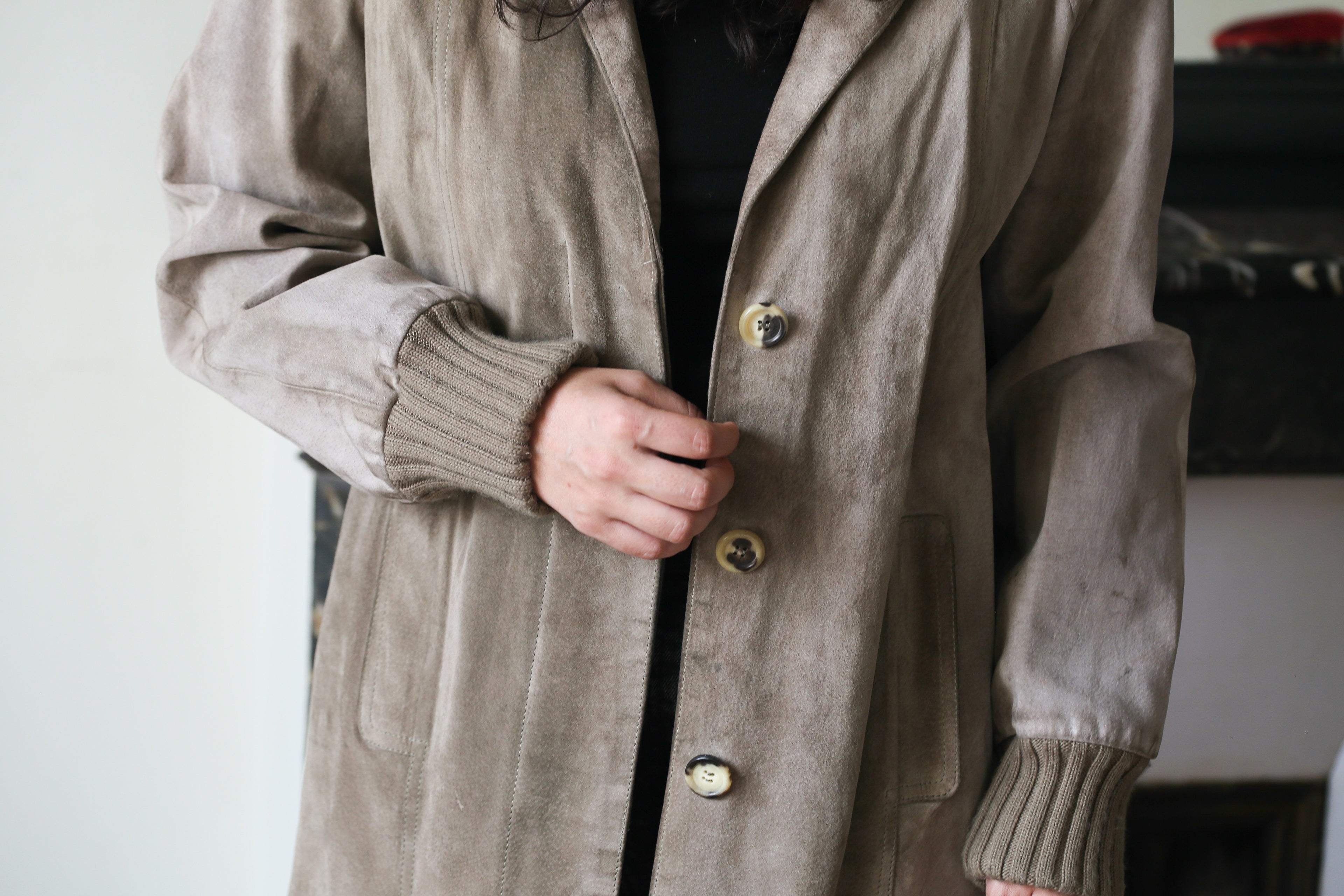 Céline veste vintage en cuir gris