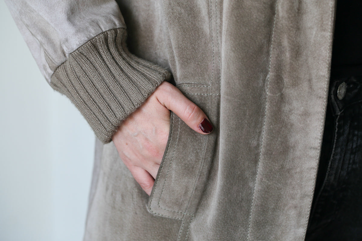 Céline veste vintage en cuir gris