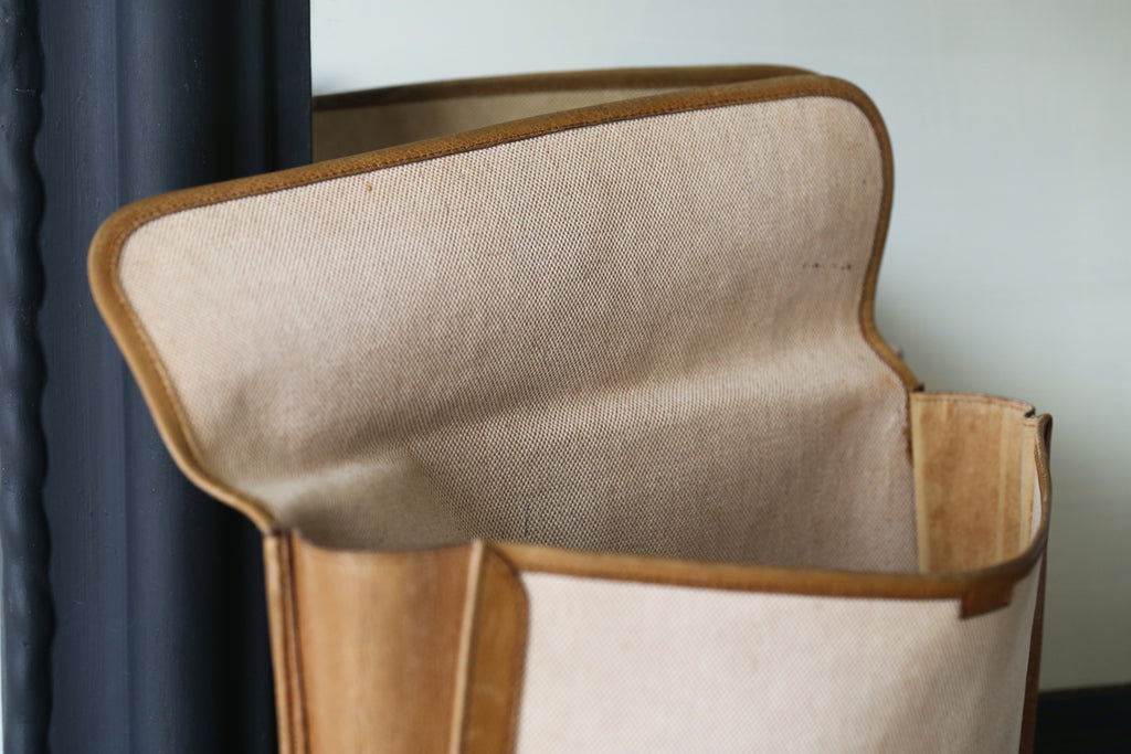Hermès pochette en toile et cuir grainé modèle Jige