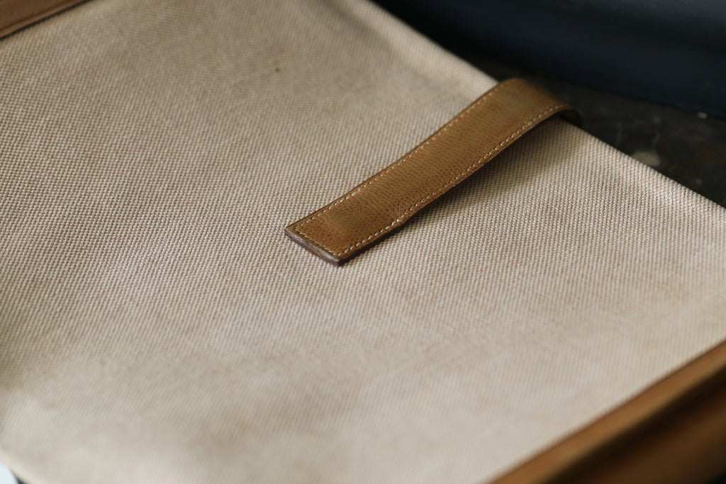 Hermès pochette en toile et cuir grainé modèle Jige