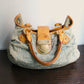 Louis Vuitton sac à main modèle Pleaty en denim bleu et cuir