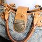 Louis Vuitton sac à main modèle Pleaty en denim bleu et cuir
