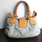 Louis Vuitton sac à main modèle Pleaty en denim bleu et cuir