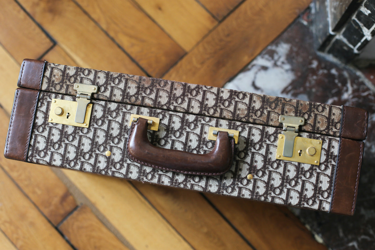 Valise rigide vintage Dior motif Dior oblique