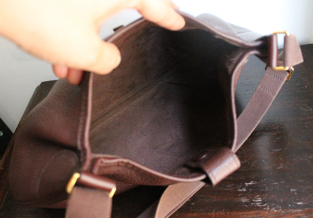 Hermès sac à main modèle Rodéo en cuir grainé marron
