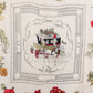 Hermès carré en soie blanc et rouge modèle "Quai aux Fleurs"