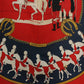 Hermès carré en soie rouge et bleu marine modèle "Manège"