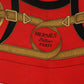 Hermès carré en soie modèle "Éperons d'Or" rouge et doré