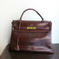 Hermès Paris sac Kelly 32 en cuir box bordeaux vintage