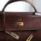 Hermès Paris sac Kelly 32 en cuir box bordeaux vintage