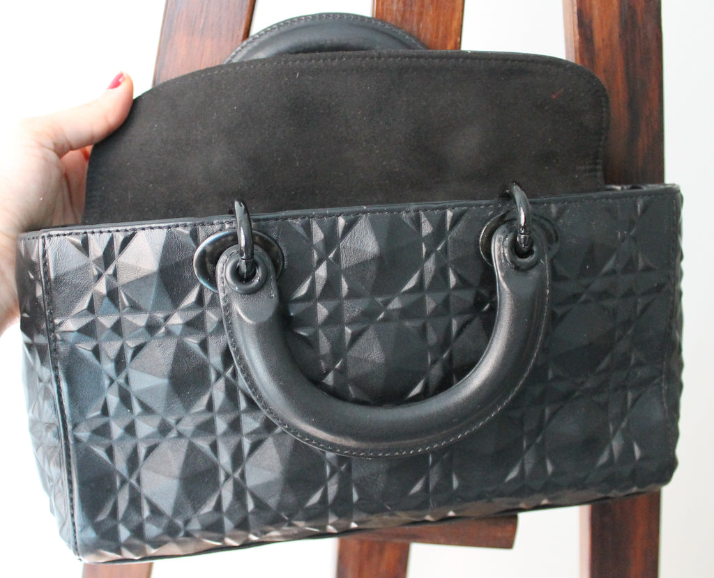 Christian Dior sac “Lady D-Joy” en cuir de veau mat cannage Diamond