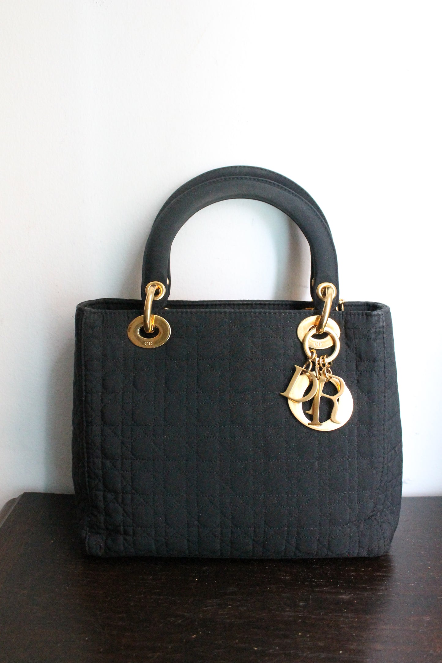 Dior sac à main modèle Lady Dior en toile noire
