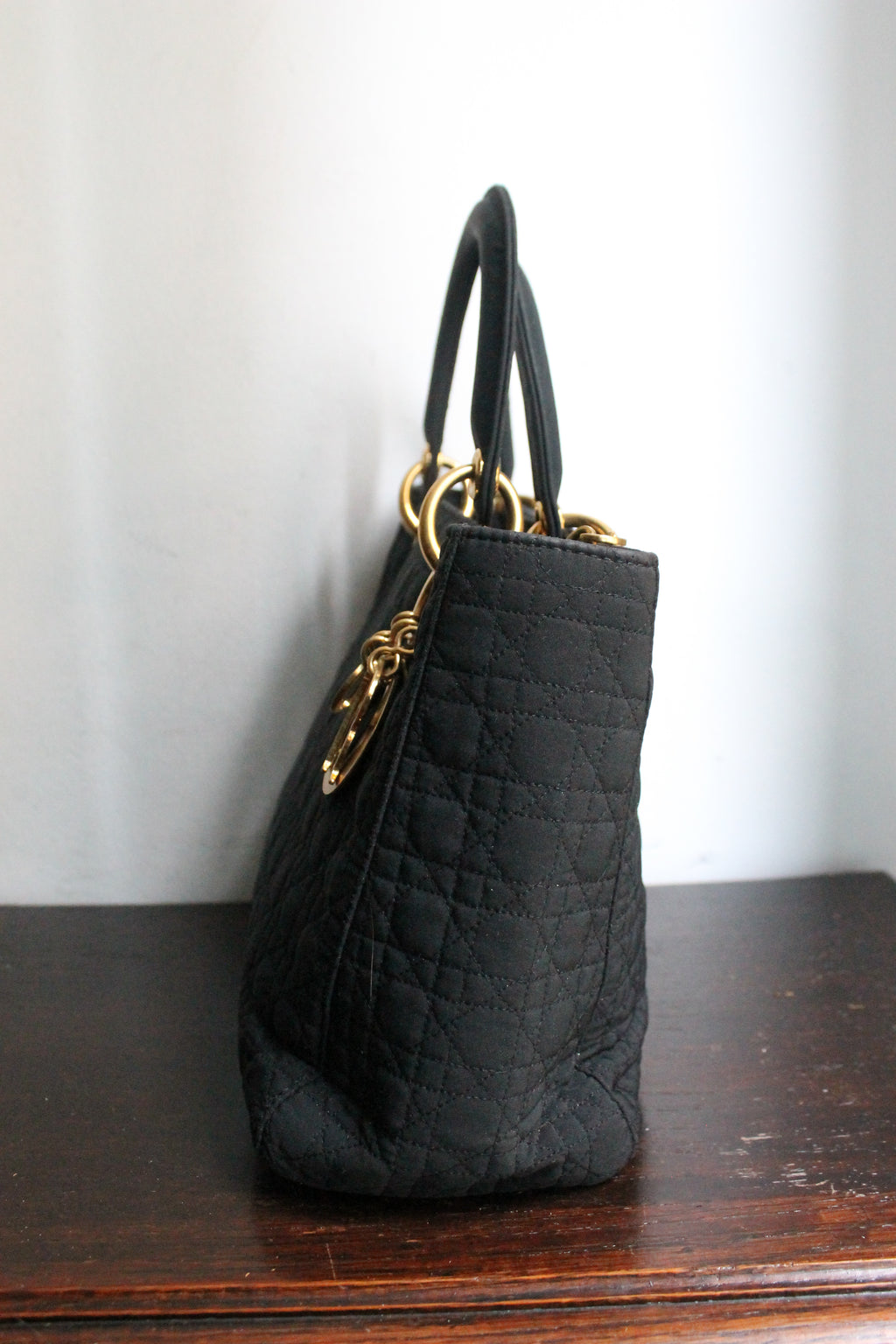 Dior sac à main modèle Lady Dior en toile noire
