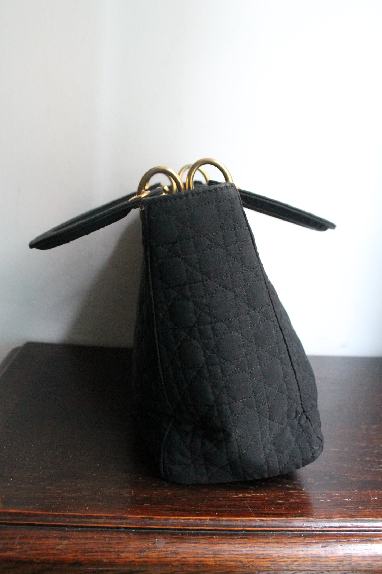 Dior sac à main modèle Lady Dior en toile noire