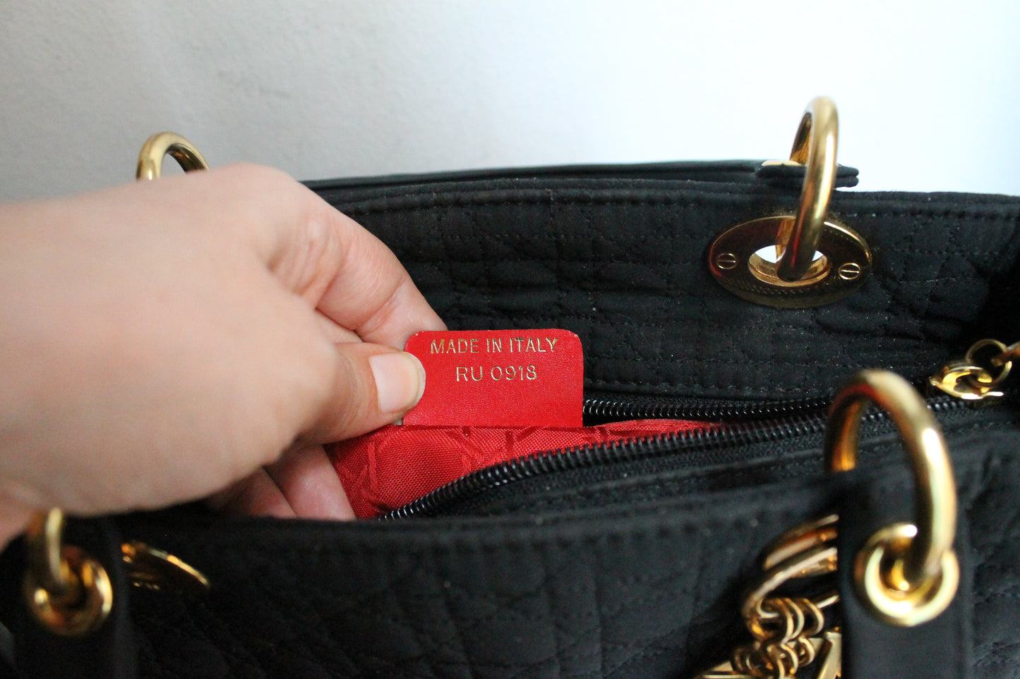 Dior sac à main modèle Lady Dior en toile noire
