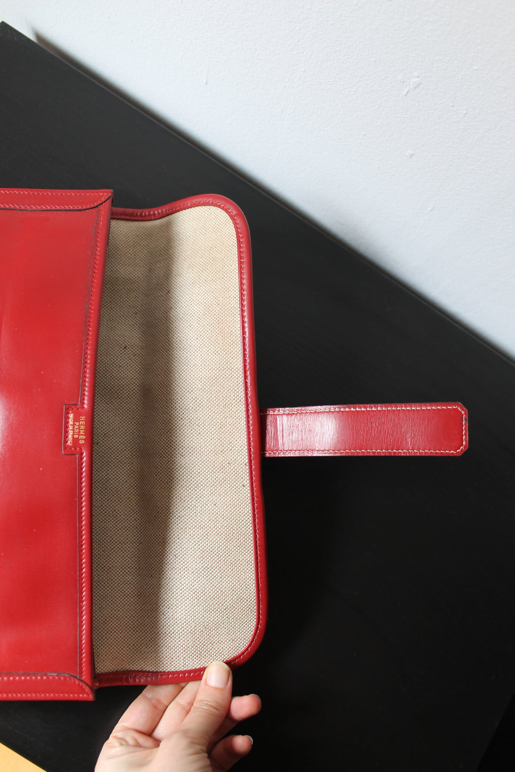 Hermès pochette Jige en cuir