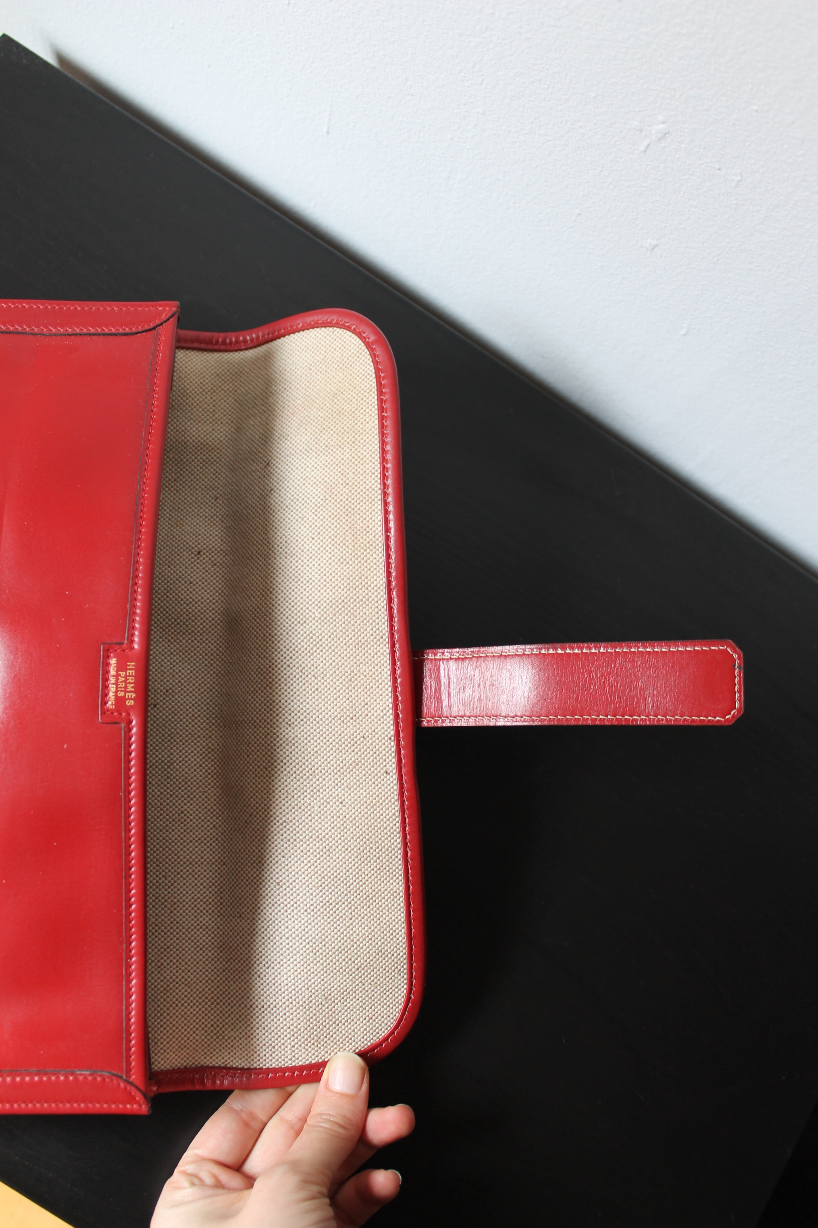 Hermès pochette Jige en cuir