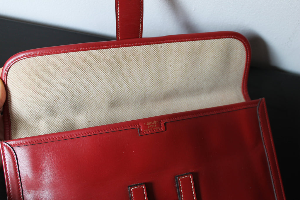 Hermès pochette Jige en cuir