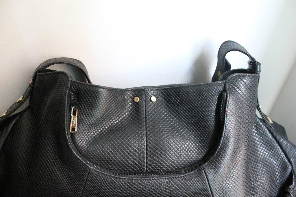 Yves Saint Laurent sac à main modèle Mombasa en cuir de lézard noir